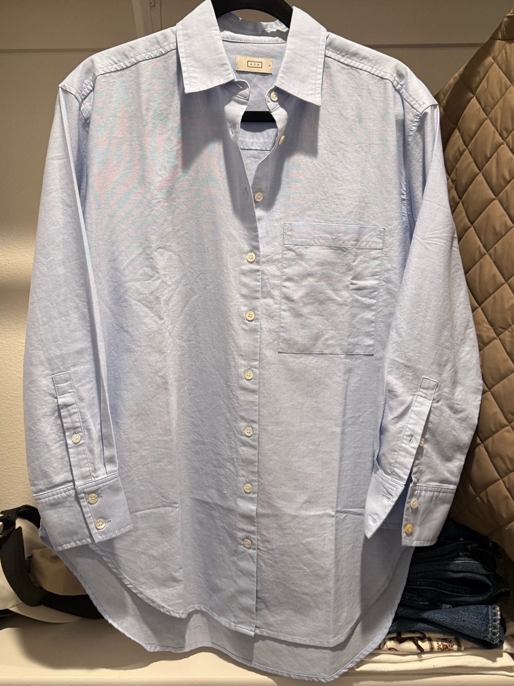 AYR Light Blue Women's Button-Down Oxford Shirt
